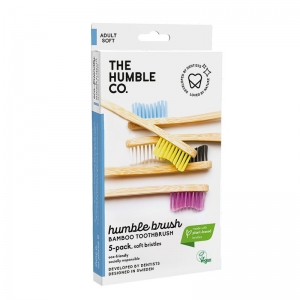 The Humble Co. Bamboo Toothbrush - Soft 5 Pack - Assorted Colours